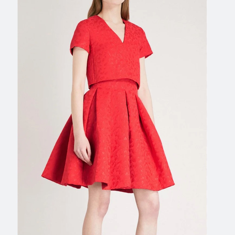 Maje jacquered red dress